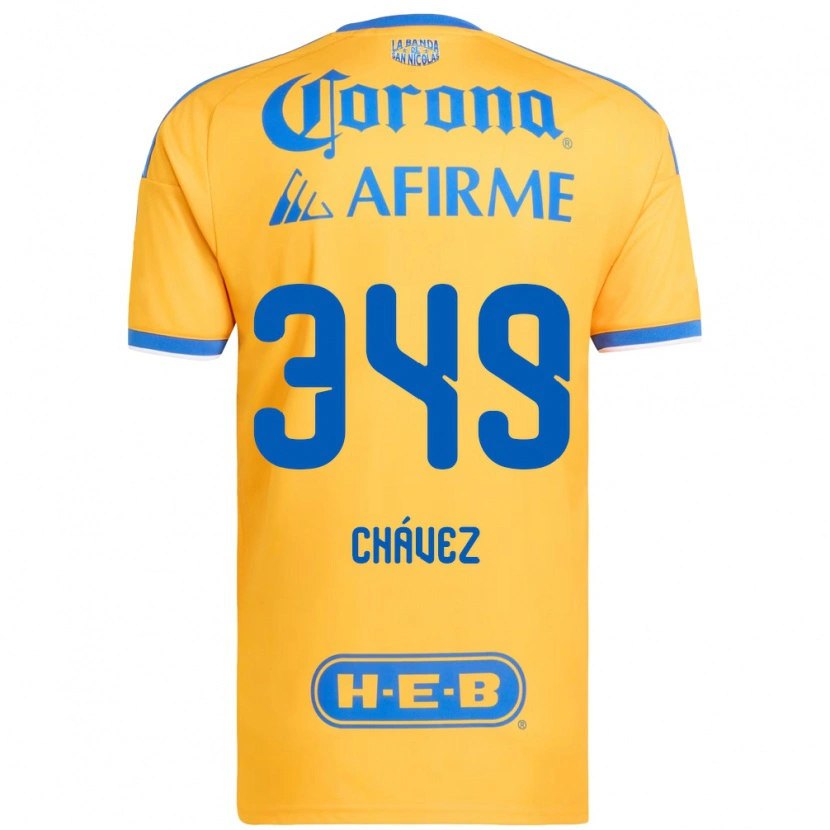 Danxen Homme Maillot Jorge Chávez #349 Jaune Bleu Tenues Domicile 2026/27 T-Shirt