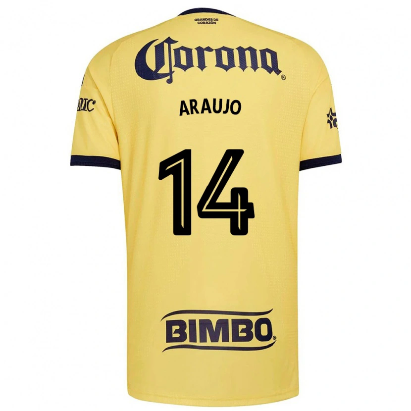Danxen Homme Maillot Nestor Araujo #14 Jaune Rouge Noir Tenues Domicile 2026/27 T-Shirt