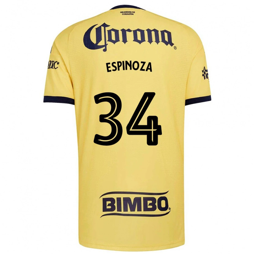 Danxen Homme Maillot Dagoberto Espinoza #34 Jaune Rouge Noir Tenues Domicile 2026/27 T-Shirt