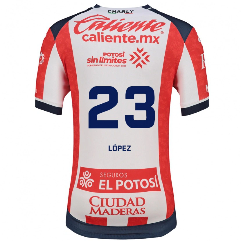 Danxen Homme Maillot César López #23 Rouge Blanc Noir Tenues Domicile 2026/27 T-Shirt