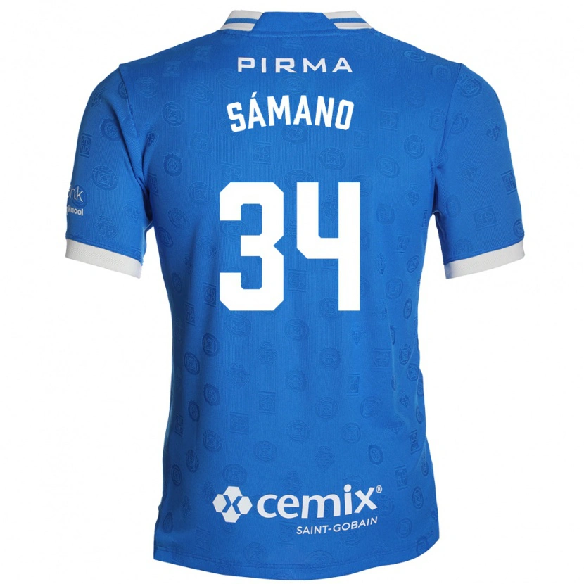 Danxen Homme Maillot Leonardo Sámano #34 Bleu Blanc Rouge Tenues Domicile 2026/27 T-Shirt