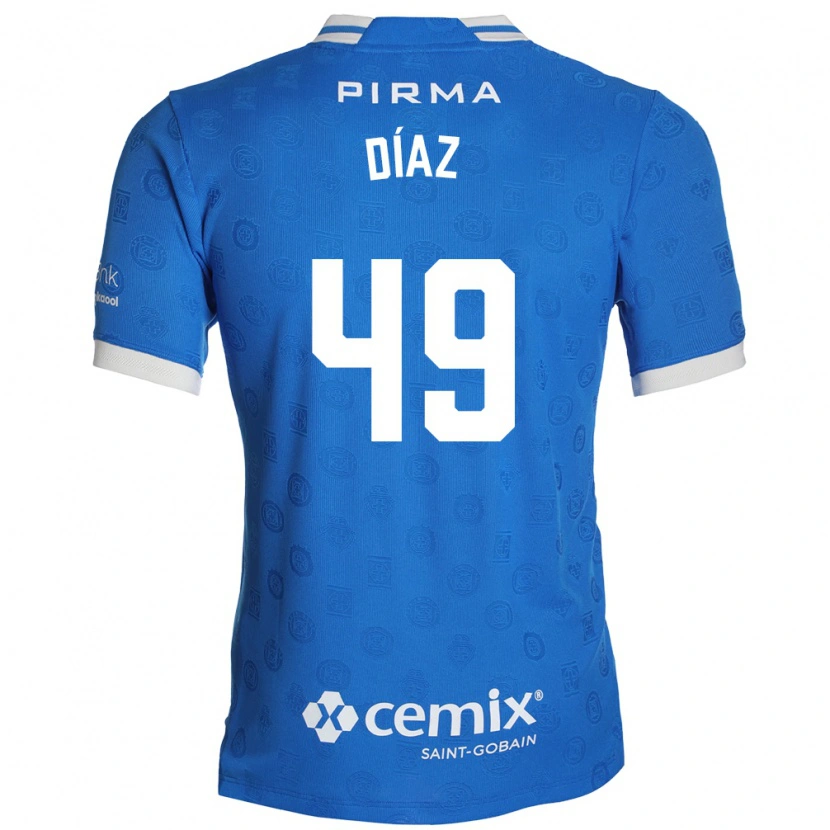 Danxen Homme Maillot Josué Díaz #49 Bleu Blanc Rouge Tenues Domicile 2026/27 T-Shirt