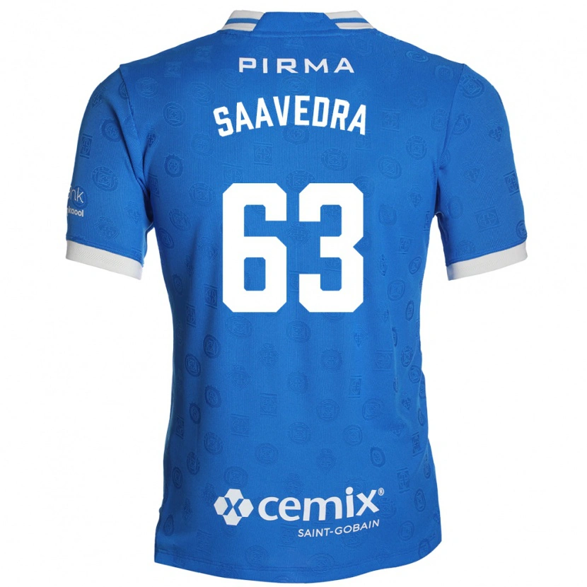Danxen Homme Maillot Ángel Saavedra #63 Bleu Blanc Rouge Tenues Domicile 2026/27 T-Shirt