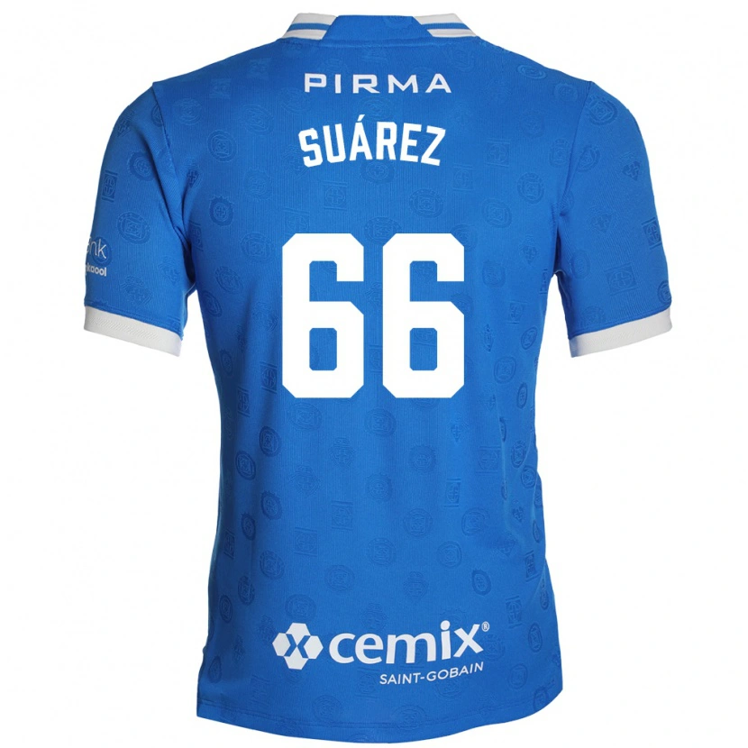 Danxen Homme Maillot Javier Suárez #66 Bleu Blanc Rouge Tenues Domicile 2026/27 T-Shirt