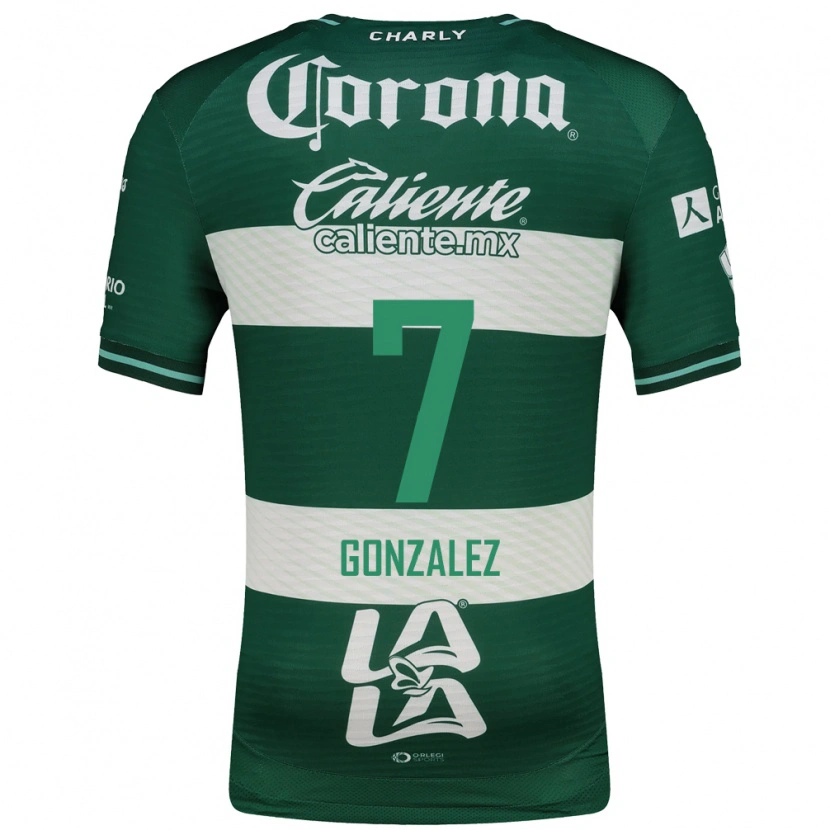 Danxen Homme Maillot Diego González #7 Vert Blanc Tenues Domicile 2026/27 T-Shirt