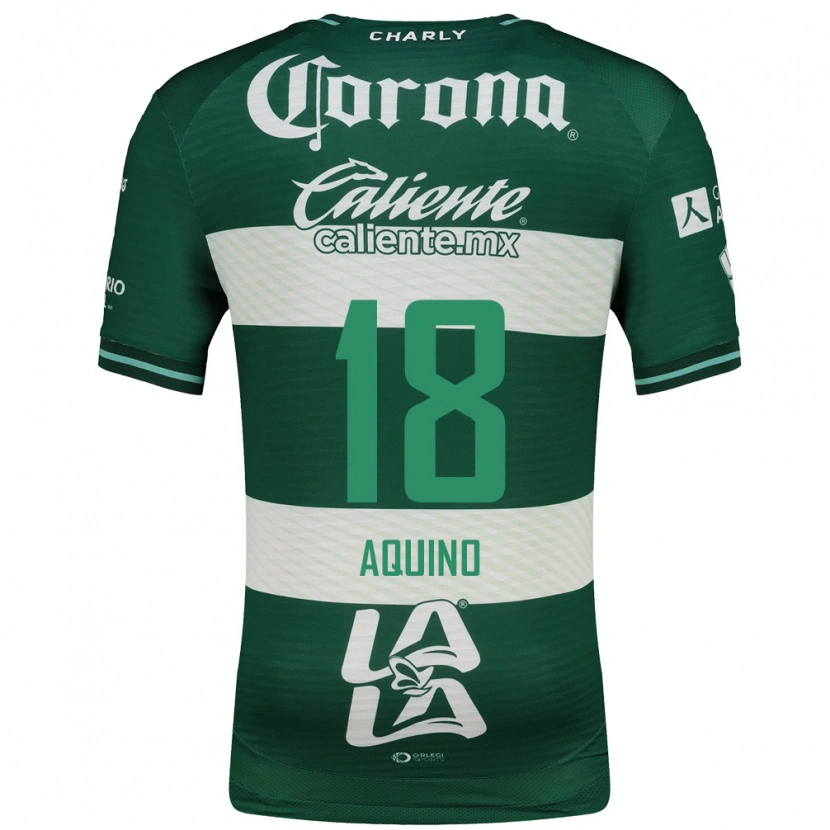 Danxen Homme Maillot Pedro Aquino #18 Vert Blanc Tenues Domicile 2026/27 T-Shirt