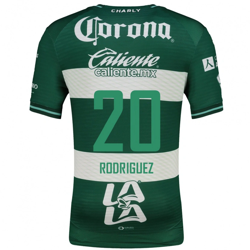 Danxen Homme Maillot Hugo Rodriguez #20 Vert Blanc Tenues Domicile 2026/27 T-Shirt