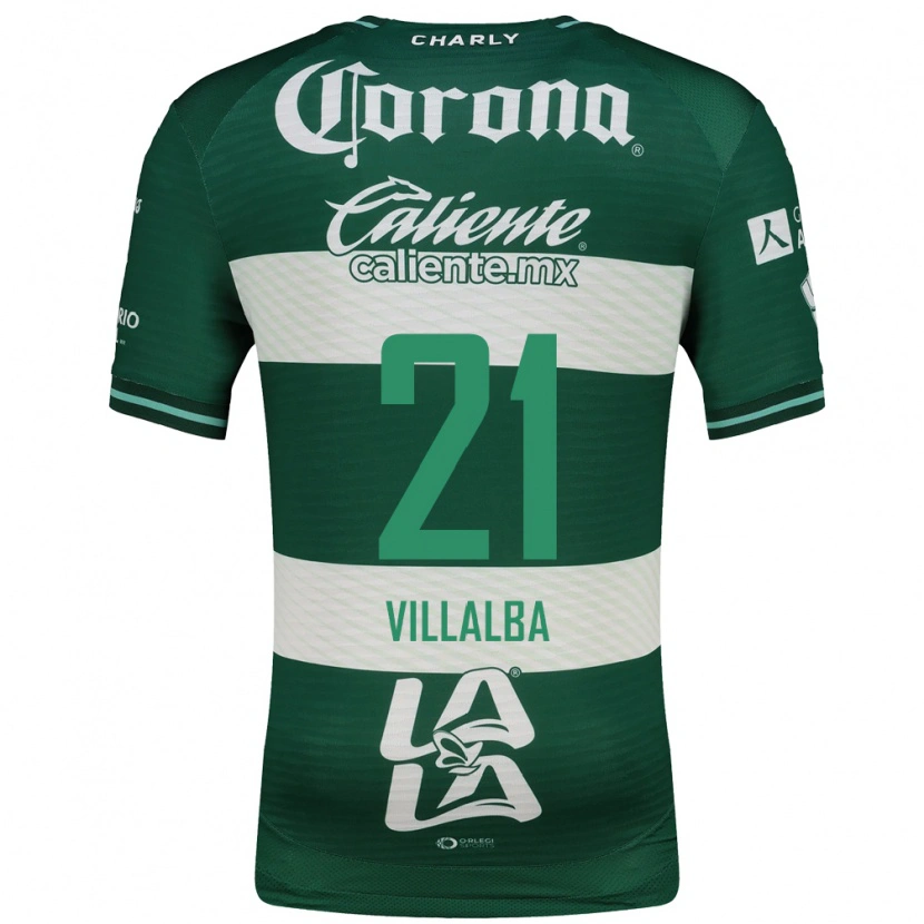 Danxen Homme Maillot Fran Villalba #21 Vert Blanc Tenues Domicile 2026/27 T-Shirt