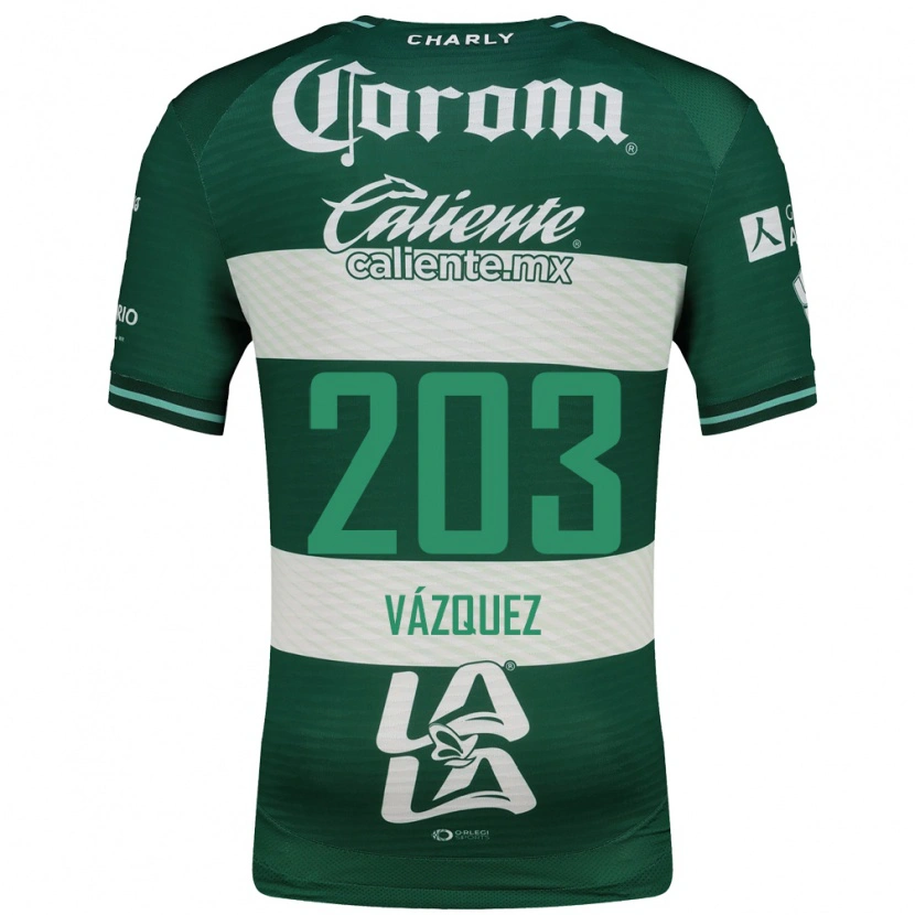 Danxen Homme Maillot Ángel Vázquez #203 Vert Blanc Tenues Domicile 2026/27 T-Shirt