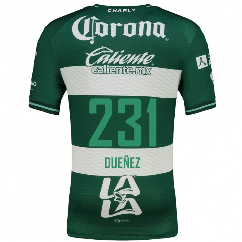 Danxen Homme Maillot José Dueñez #231 Vert Blanc Tenues Domicile 2026/27 T-Shirt