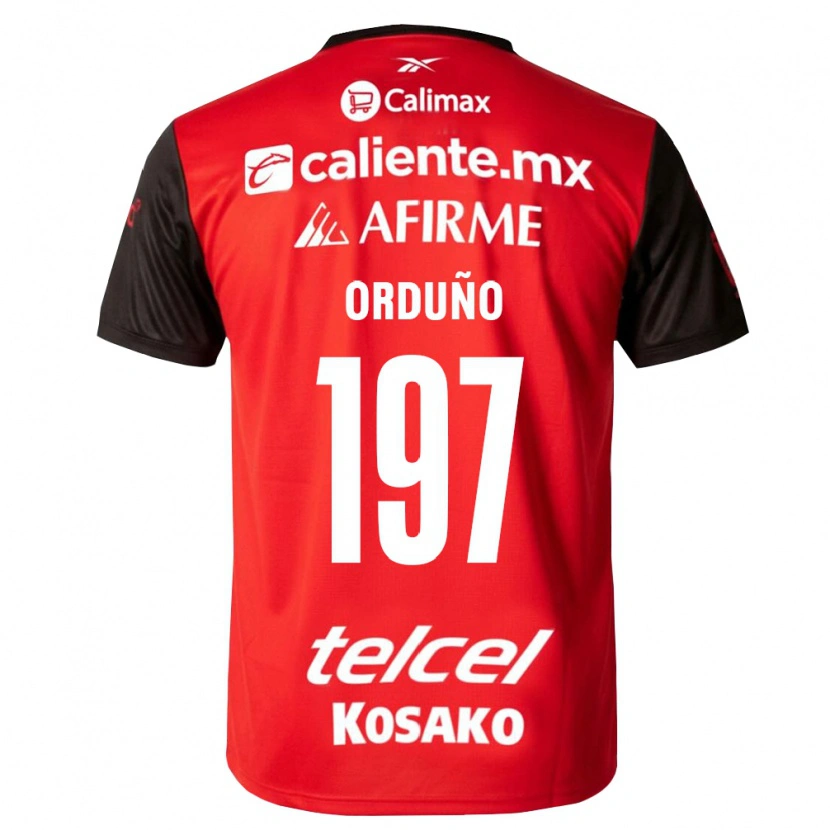 Danxen Homme Maillot David Orduño #197 Noir Rouge Tenues Domicile 2026/27 T-Shirt