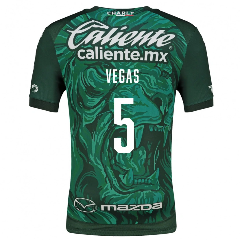 Danxen Homme Maillot Sebastián Vegas #5 Vert Noir Tenues Domicile 2026/27 T-Shirt