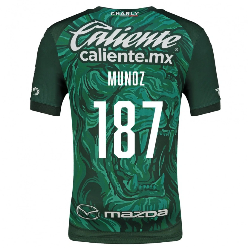 Danxen Homme Maillot Diego Muñoz #187 Vert Noir Tenues Domicile 2026/27 T-Shirt