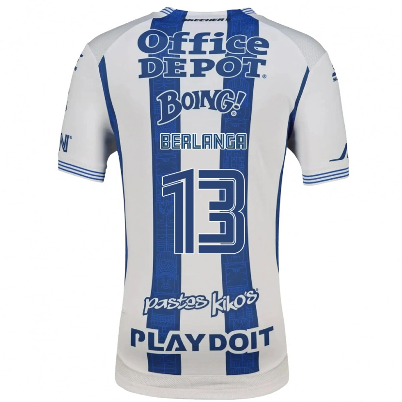 Danxen Homme Maillot Jorge Berlanga #13 Blanc Bleu Marine Tenues Domicile 2026/27 T-Shirt