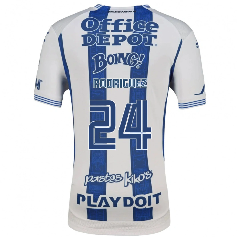 Danxen Homme Maillot Luis Rodriguez #24 Blanc Bleu Marine Tenues Domicile 2026/27 T-Shirt