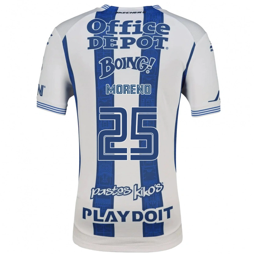 Danxen Homme Maillot Carlos Moreno #25 Blanc Bleu Marine Tenues Domicile 2026/27 T-Shirt
