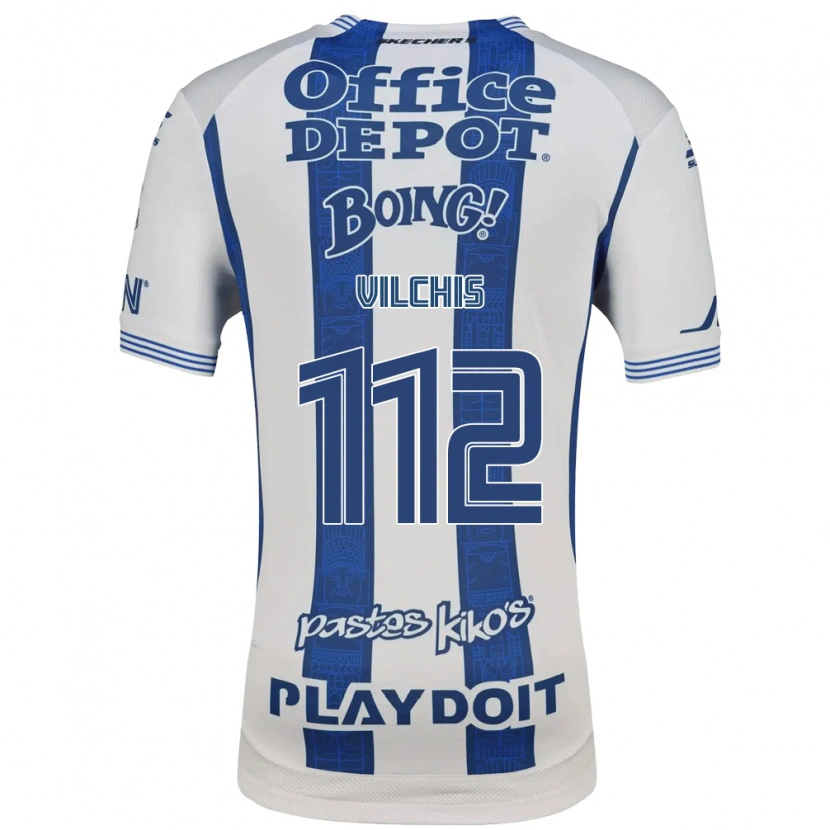 Danxen Homme Maillot Leonardo Vílchis #112 Blanc Bleu Marine Tenues Domicile 2026/27 T-Shirt