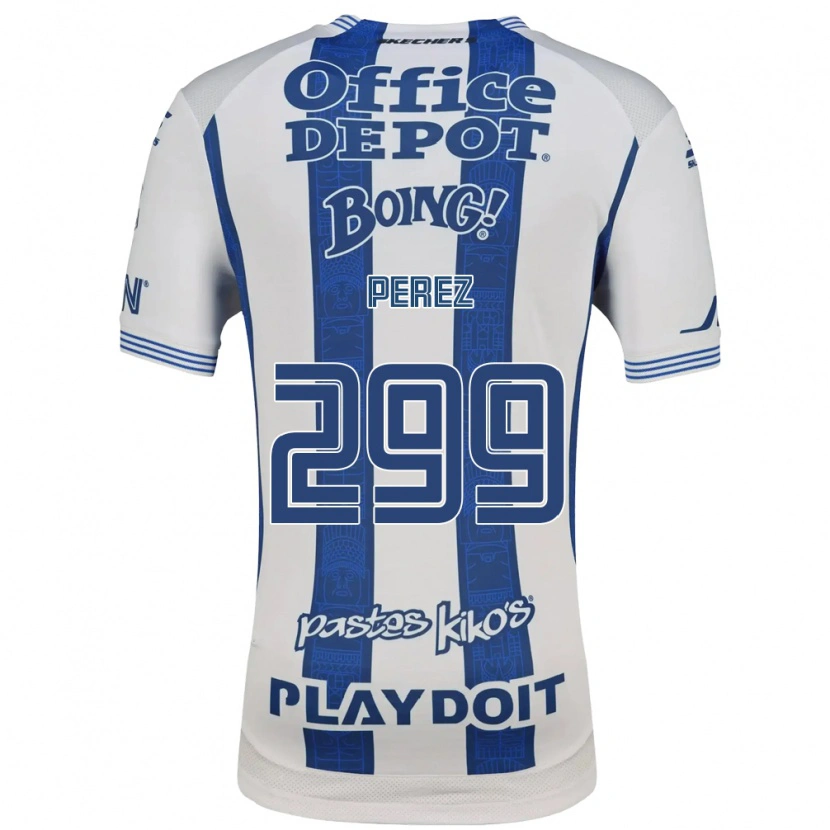Danxen Homme Maillot Santiago Pérez #299 Blanc Bleu Marine Tenues Domicile 2026/27 T-Shirt