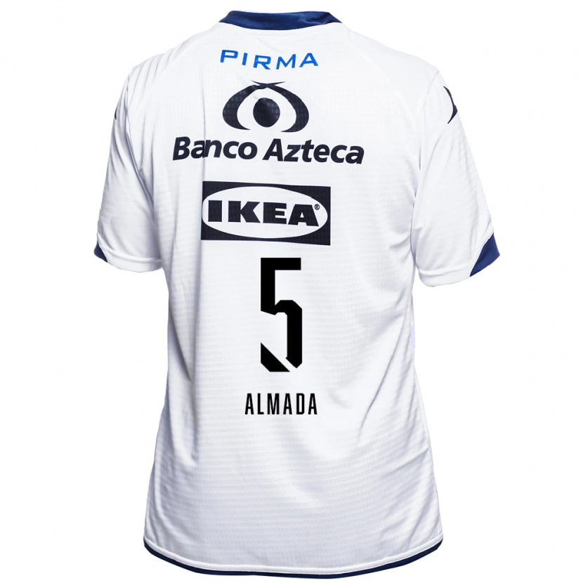 Danxen Homme Maillot Facundo Almada #5 Blanc Noir Bleu Tenues Domicile 2026/27 T-Shirt