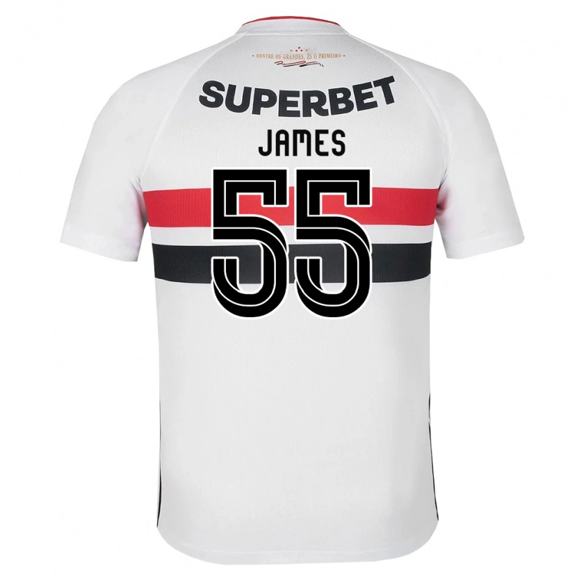 Danxen Homme Maillot James Rodriguez #55 Blanc Rouge Noir Tenues Domicile 2026/27 T-Shirt