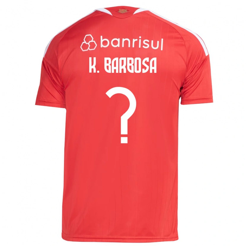 Danxen Homme Maillot Kauã Barbosa #0 Rouge Blanc Tenues Domicile 2026/27 T-Shirt