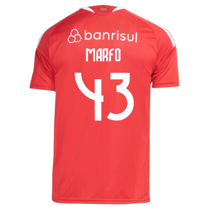 Danxen Homme Maillot Denis Marfo #43 Rouge Blanc Tenues Domicile 2026/27 T-Shirt