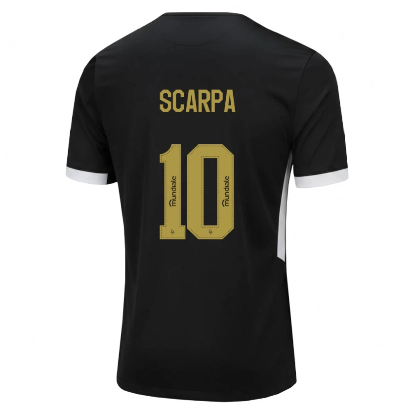 Danxen Homme Maillot Gustavo Scarpa #10 Noir Blanc Jaune Tenues Domicile 2026/27 T-Shirt
