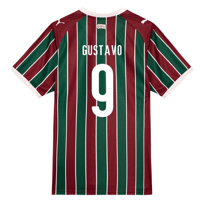 Danxen Homme Maillot Gustavo Teodoro Santos Da Silva #9 Vert Bourgogne Blanc Tenues Domicile 2026/27 T-Shirt