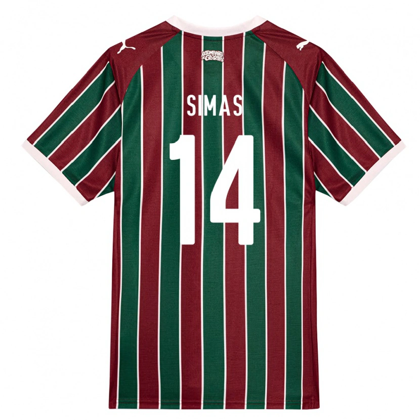 Danxen Homme Maillot Léo Simas #14 Vert Bourgogne Blanc Tenues Domicile 2026/27 T-Shirt