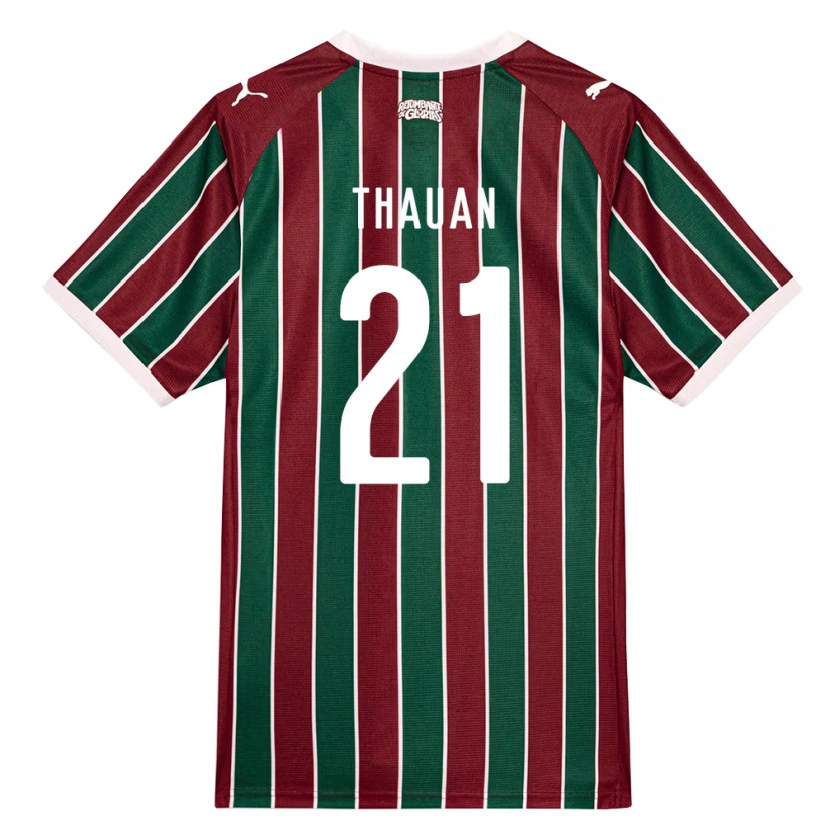 Danxen Homme Maillot Weverton Thauan Neres De Sousa #21 Vert Bourgogne Blanc Tenues Domicile 2026/27 T-Shirt