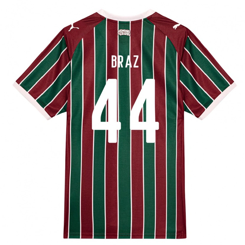Danxen Homme Maillot David Braz #44 Vert Bourgogne Blanc Tenues Domicile 2026/27 T-Shirt