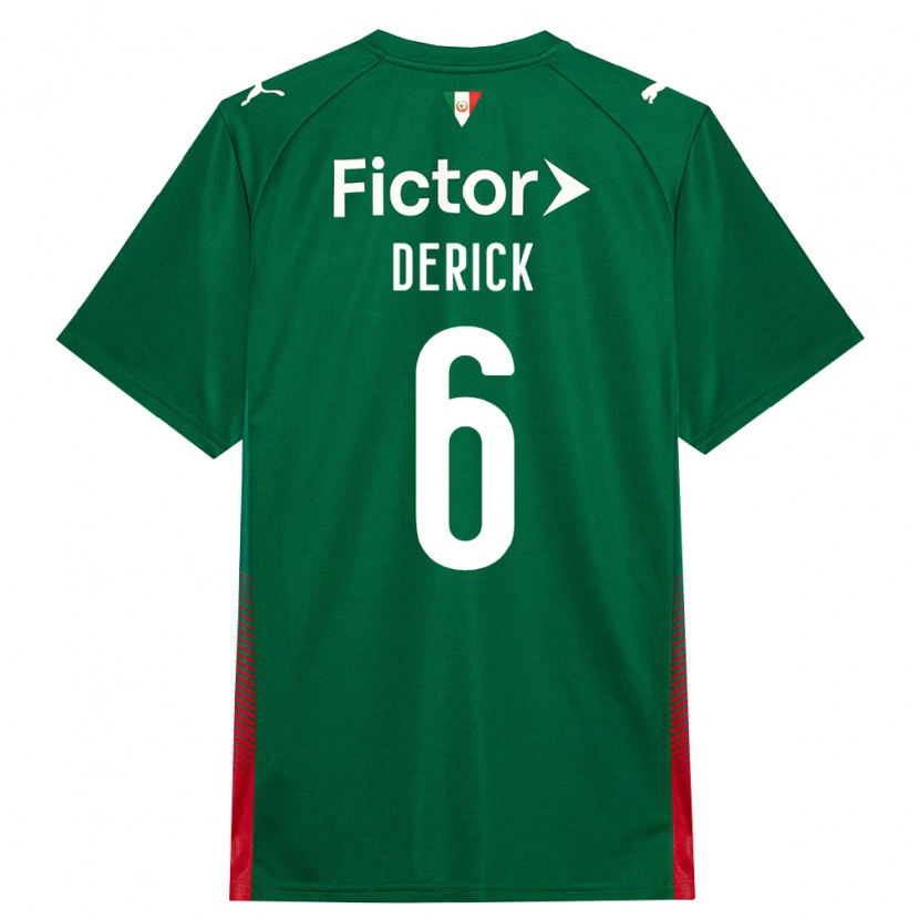Danxen Homme Maillot Derick Araújo Campos #6 Vert Rouge Blanc Tenues Domicile 2026/27 T-Shirt