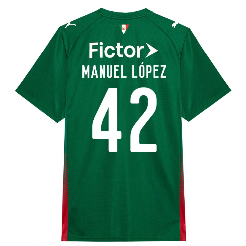Danxen Homme Maillot José Manuel López #42 Vert Rouge Blanc Tenues Domicile 2026/27 T-Shirt