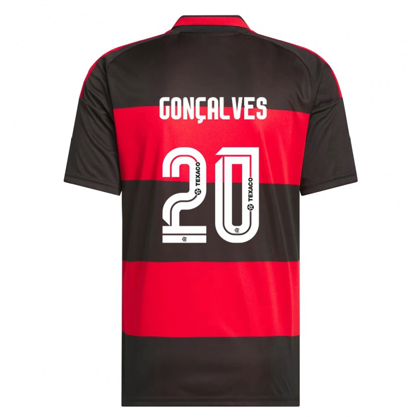 Danxen Homme Maillot Matheus Gonçalves #20 Rouge Noir Blanc Tenues Domicile 2026/27 T-Shirt