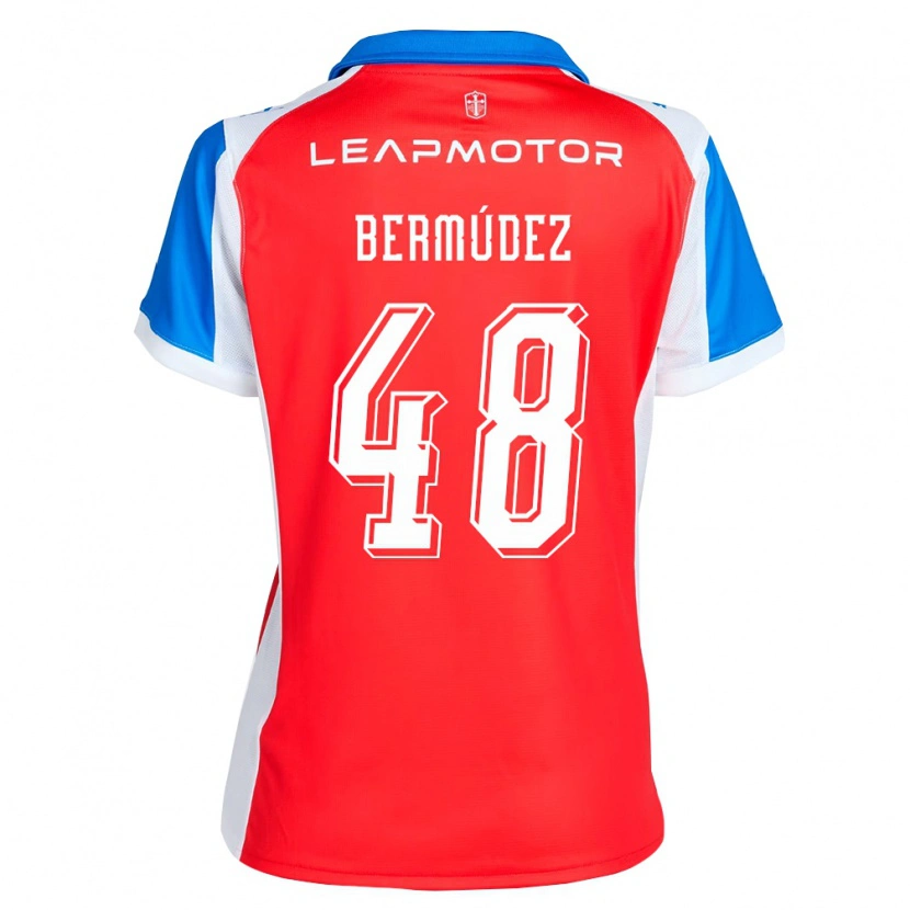 Danxen Homme Maillot Diego Bermúdez #48 Rouge Bleu Tenues Extérieur 2026/27 T-Shirt