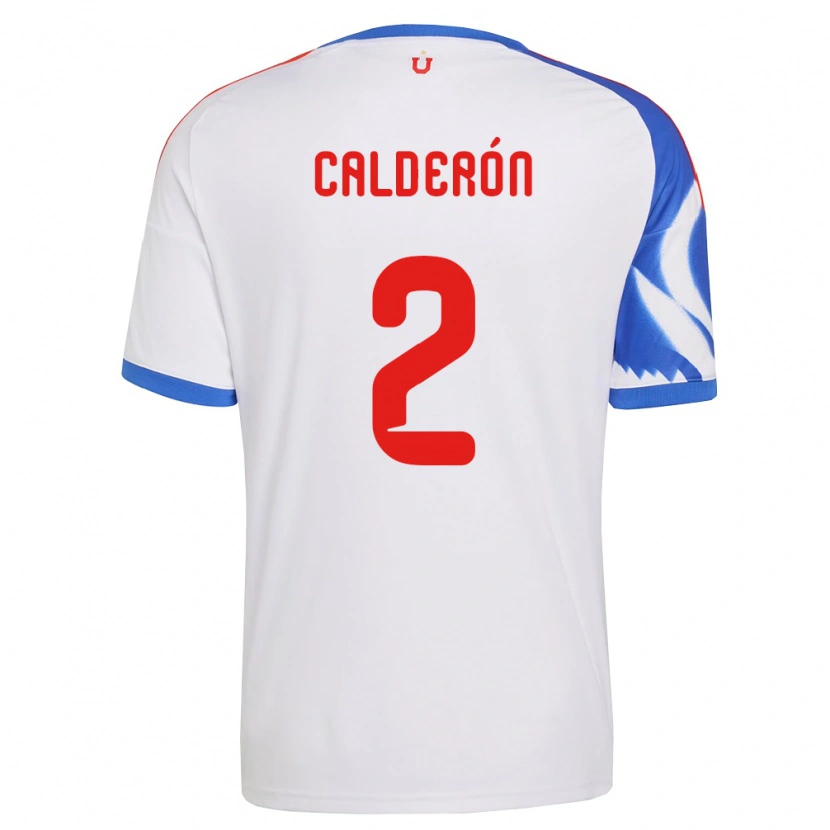 Danxen Homme Maillot Franco Calderón #2 Blanc Bleu Marine Tenues Extérieur 2026/27 T-Shirt