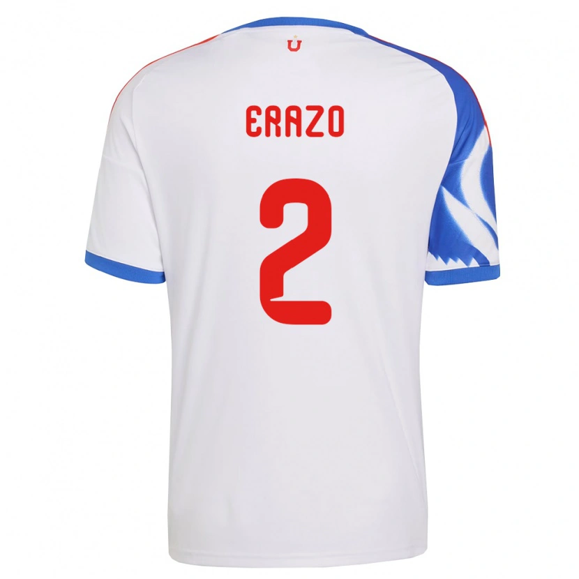 Danxen Homme Maillot Dylan Erazo #2 Blanc Bleu Marine Tenues Extérieur 2026/27 T-Shirt