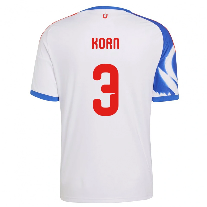 Danxen Homme Maillot Agustín Korn #3 Blanc Bleu Marine Tenues Extérieur 2026/27 T-Shirt