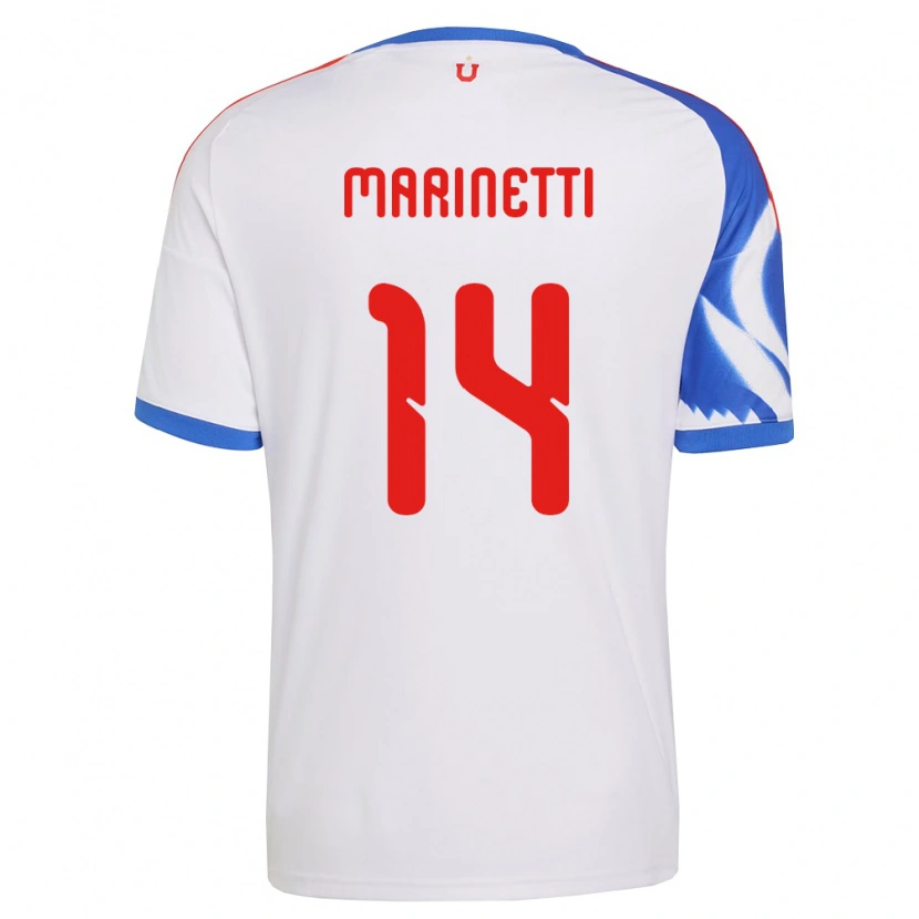 Danxen Homme Maillot Nicolás Marinetti #14 Blanc Bleu Marine Tenues Extérieur 2026/27 T-Shirt