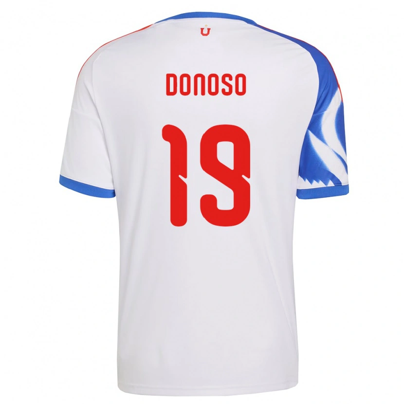 Danxen Homme Maillot Fabián Donoso #19 Blanc Bleu Marine Tenues Extérieur 2026/27 T-Shirt