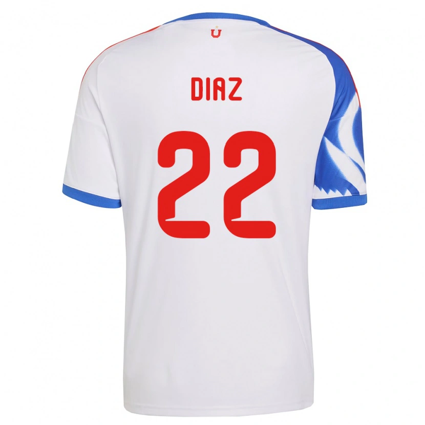 Danxen Homme Maillot Valentina Díaz #22 Blanc Bleu Marine Tenues Extérieur 2026/27 T-Shirt