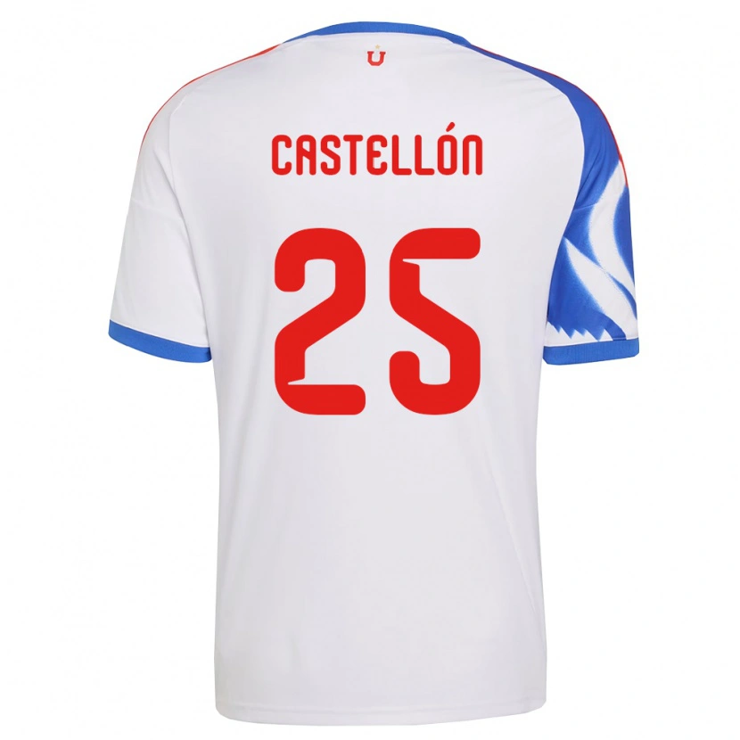 Danxen Homme Maillot Gabriel Castellón #25 Blanc Bleu Marine Tenues Extérieur 2026/27 T-Shirt
