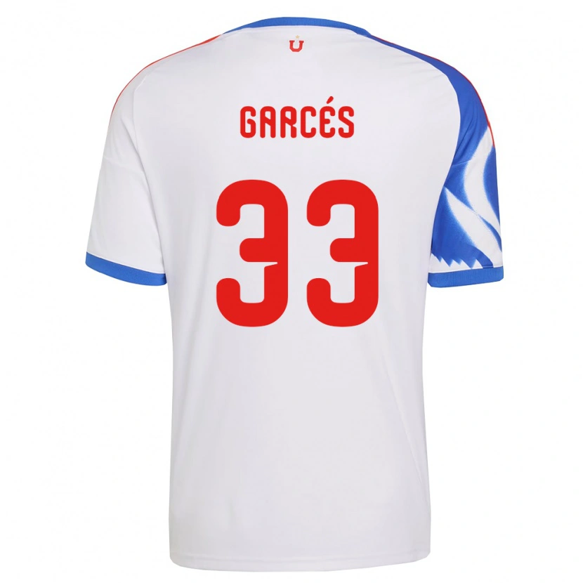 Danxen Homme Maillot Simón Garcés #33 Blanc Bleu Marine Tenues Extérieur 2026/27 T-Shirt