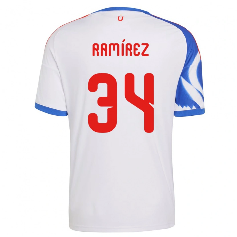 Danxen Homme Maillot Vicente Ramírez #34 Blanc Bleu Marine Tenues Extérieur 2026/27 T-Shirt