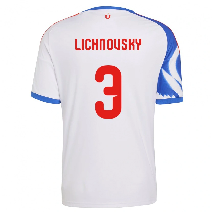 Danxen Homme Maillot Igor Lichnovsky #3 Blanc Bleu Marine Tenues Extérieur 2026/27 T-Shirt