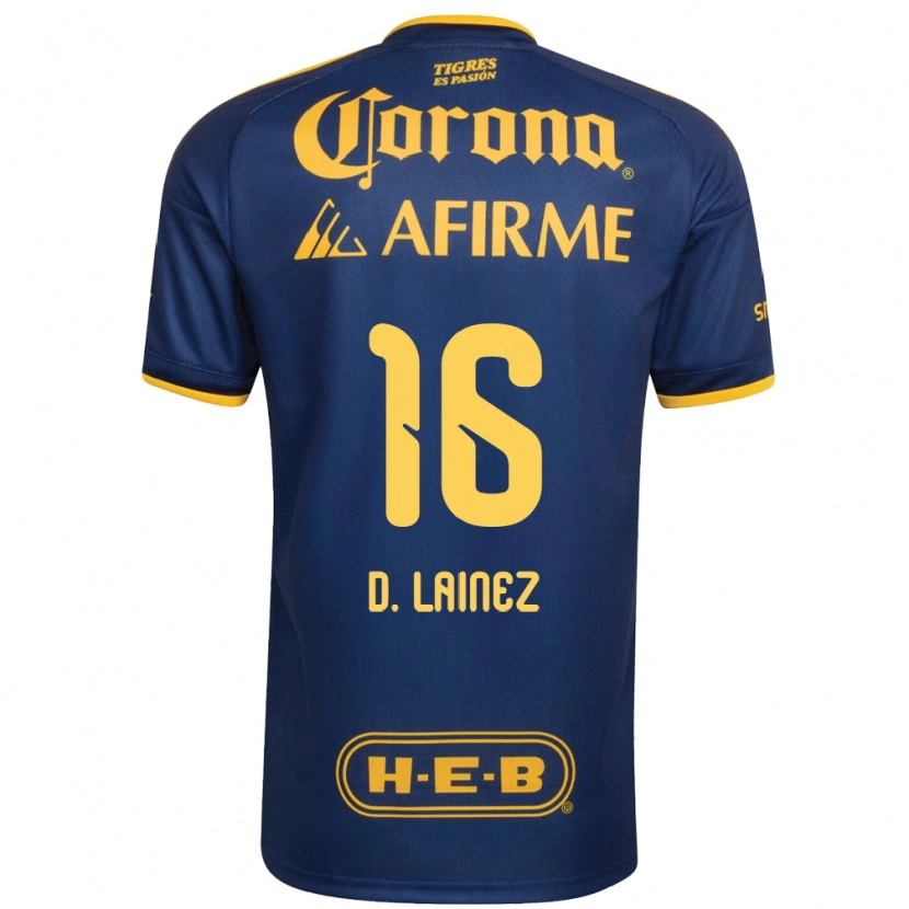 Danxen Homme Maillot Diego Lainez #16 Bleu Royal Jaune Tenues Extérieur 2026/27 T-Shirt