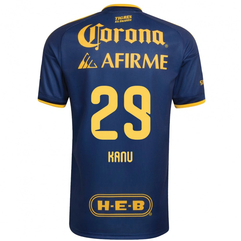 Danxen Homme Maillot Uchenna Kanu #29 Bleu Royal Jaune Tenues Extérieur 2026/27 T-Shirt