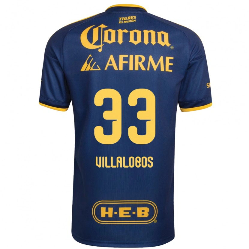 Danxen Homme Maillot Vania Villalobos #33 Bleu Royal Jaune Tenues Extérieur 2026/27 T-Shirt