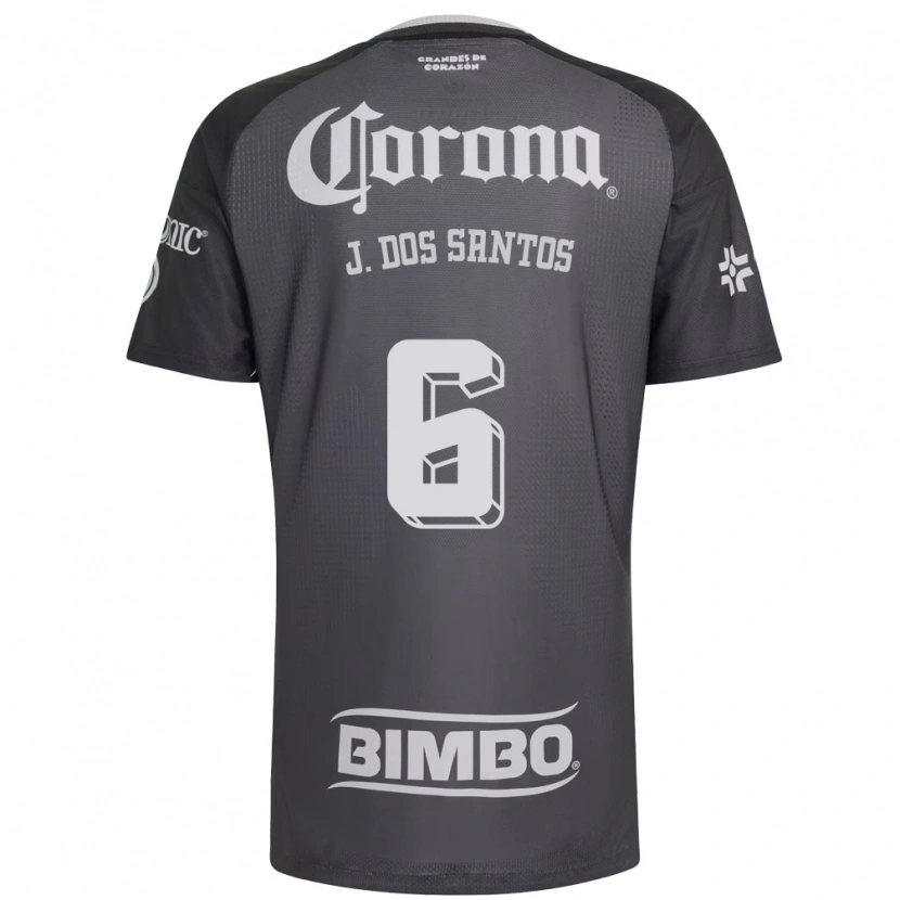 Danxen Homme Maillot Jonathan Dos Santos #6 Gris Blanc Noir Tenues Extérieur 2026/27 T-Shirt