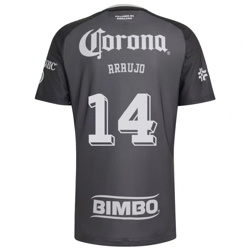 Danxen Homme Maillot Nestor Araujo #14 Gris Blanc Noir Tenues Extérieur 2026/27 T-Shirt
